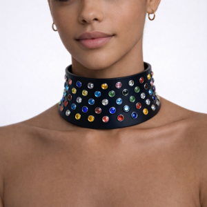 Choker Extra Large Strass Colorati