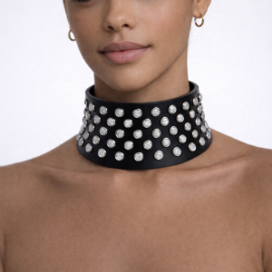 Choker Extra Large Pietre Turchesi Bianche